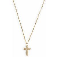 Xenox Damen Halskette mit Kreuzanhänger und Diamanten Gold XG4413G