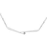 Ernstes Design Damen Halskette mit Diamant 0,02ct 42cm Silber E825-42