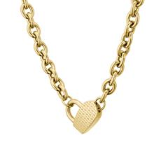 🦚 Kette Dinya aus Edelstahl mit Herzverschluss, IP Gold