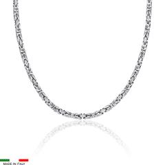 🦚 Sterlingsilber Königskette für Herren, 3,0 mm