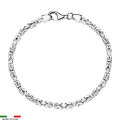 🦚 Herren Königsarmband aus Sterlingsilber, 3,0 mm