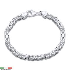 🦚 Armband aus 925er Silber, Königskettenglieder, 5 mm