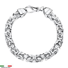 🦚 Armband mit Königskettengliedern, 925er Silber, 7 mm