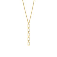 🦚 Damenkette aus vergoldetem Sterlingsilber mit Zirkonia
