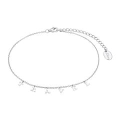 🦚 Fußkette für Damen mit Travel-Schriftzug