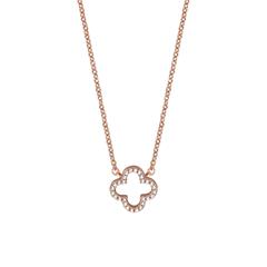 🦚 Damenkette aus rosévergoldetem 925er Silber, Zirkonia