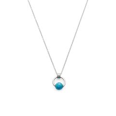🦚 Damenkette Noce aus Edelstahl mit blauem Quarzstein