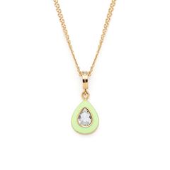 🦚 Gravierbare Kette Gigi aus Edelstahl, gold, grün