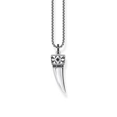 🦚 Kette mit Zahnanhänger aus Sterlingsilber mit Zirkonia