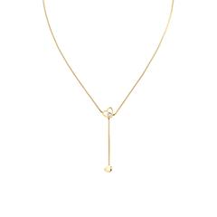 🦚 Damenkette Hanging Heart aus vergoldetem Edelstahl