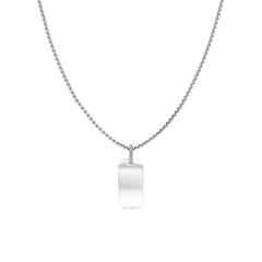 🦚 Damenkette mit ID Tag, Edelstahl, Kristalle, gravierbar