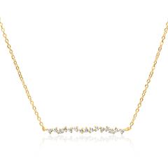 🦚 Damenkette aus vergoldetem 925er Silber mit Zirkonia