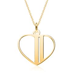 🦚 Vergoldete 925er Silber Kette Herz, gravierbar