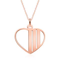 🦚 Herzkette aus rosévergoldetem 925er Silber, gravierbar