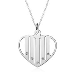 🦚 Herzkette aus Sterlingsilber mit Zirkonia