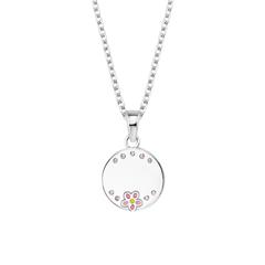 🦚 Mädchen Kette Blume aus Sterlingsilber, gravierbar