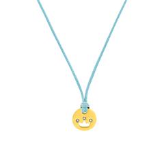 🦚 Textilkette für Mädchen mit Edelstahlanhänger, IP Gold