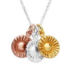 🦚 Silberkette 925 Silber mit 3 Anhängern