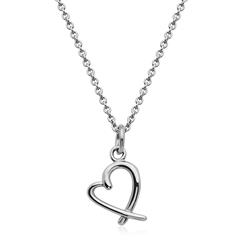 🦚 Collier aus Edelstahl mit Herzanhänger