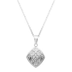 🦚 Edelstahlanhänger mit Zirkonia inkl. Kette