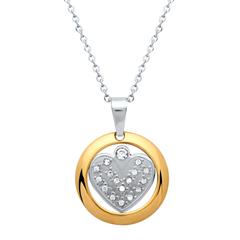 🦚 Moderner Herzanhänger mit Zirkonia inkl. Kette