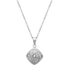 🦚 Edelstahlanhänger mit Zirkonia inkl. Kette
