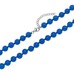 🦚 Perlenkette aus blau-gefärbter Jade
