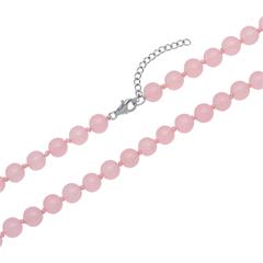 🦚 Halskette aus rosa Jadeperlen Silberverschluss
