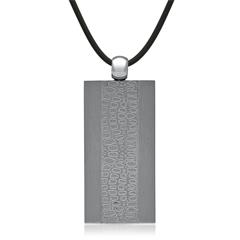 🦚 Schwarze Kautschukkette mit Titananhänger