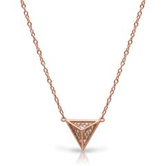 🦚 Kette Anhänger Pyramide rosévergoldet Zirkonia