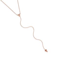 🦚 Rosévergoldete Kette 925er Silber y-förmig Zirkonia