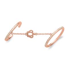 🦚 Rosévergoldeter Knöchelring mit Kette Krone