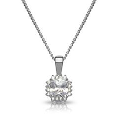 🦚 Kette quadratischer Anhänger klar Modeschmuck