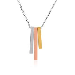 🦚 Edelstahlkette für Damen mit tricoloren Anhängern