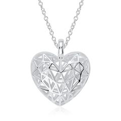 🦚 925er Silber Kette mit Medaillon Herz