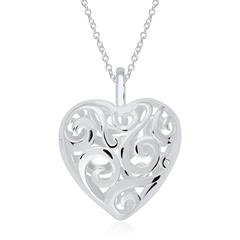 🦚 Medaillon Kette Herz aus Sterlingsilber