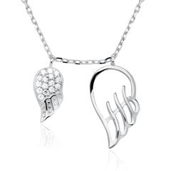 🦚 Kette Engelsflügel aus 925er Silber mit Zirkonia