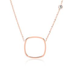 🦚 Kette aus rosévergoldetem Edelstahl mit Zirkonia