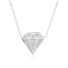 🦚 Kette Diamant aus Edelstahl mit Zirkonia
