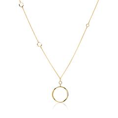 🦚 Kette Kreise aus vergoldetem 925er Silber mit Zirkonia