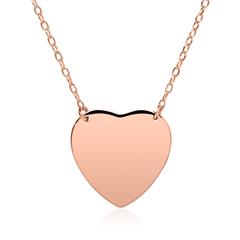 🦚 Herzkette aus rosévergoldetem Sterlingsilber gravierbar