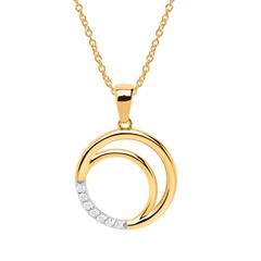 🦚 Kette mit Kreisanhänger aus 333er Gold und Zirkonia