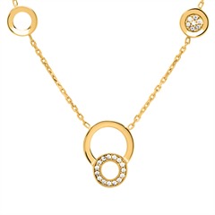 🦚 333er Goldkette Kreise mit Zirkoniabesatz