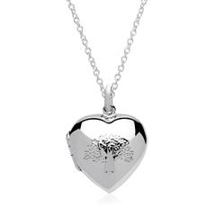 🦚 Sterlingsilber Medaillon Lebensbaum Gravur mit Kette