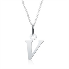 🦚 Kette Buchstabe V aus Sterlingsilber