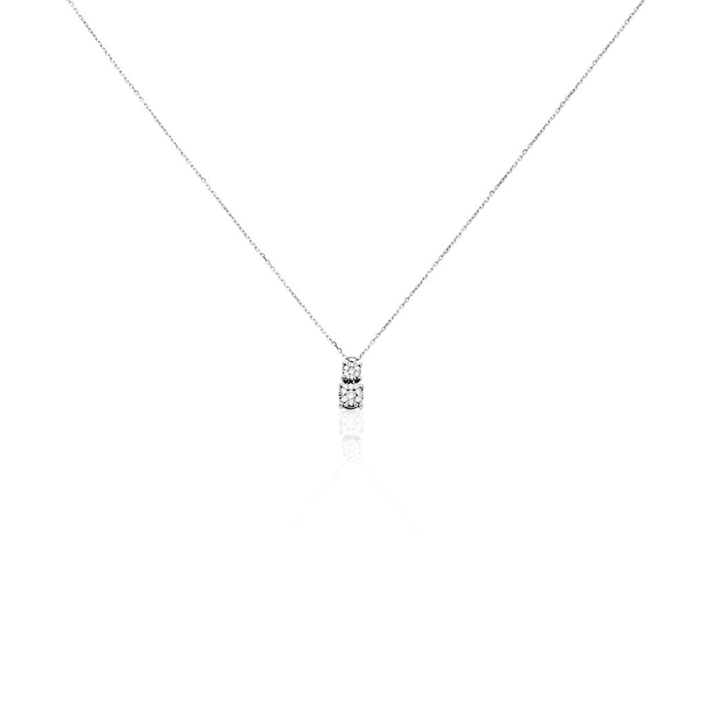 🦚 Damen Collier Weißgold 750 Diamant 0,16ct Petali, Collier mit Stein
