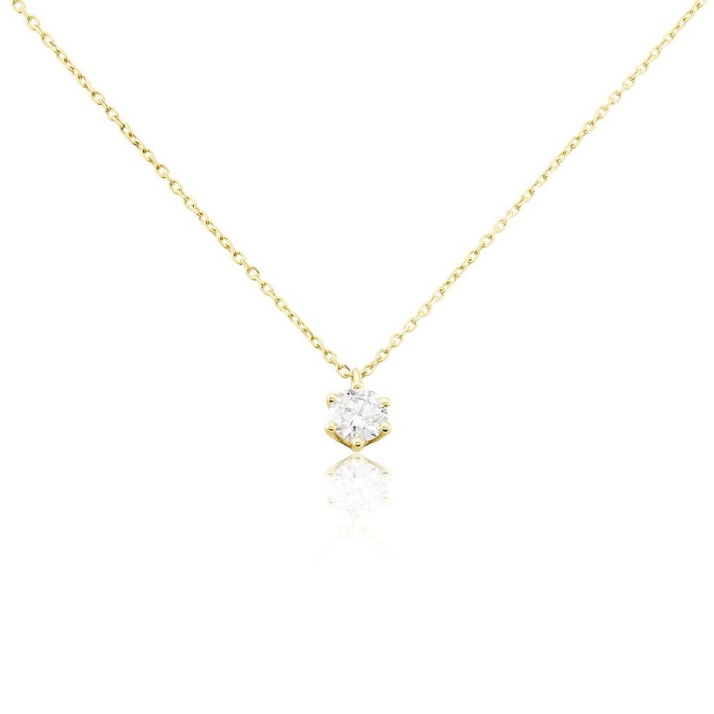 🦚 Damen Collier Gold 750 synthetischer Diamant 0,52ct Sonate, Collier mit Stein