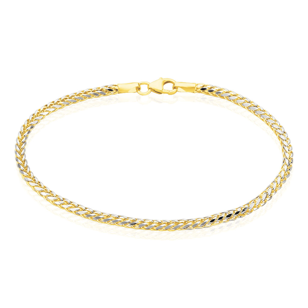 🦚 Damenarmband Gold 585 Bicolor , Armkette ohne Stein