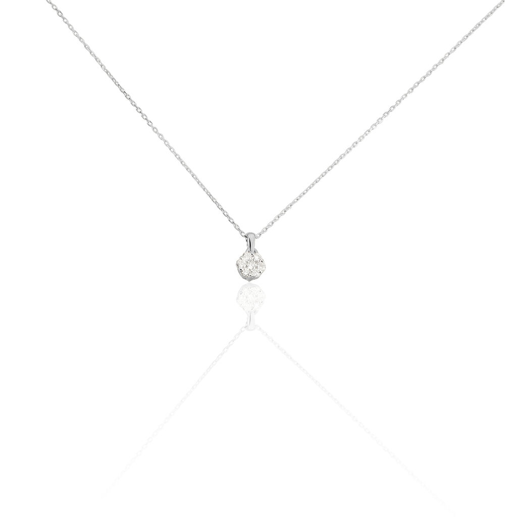 🦚 Damen Collier Weißgold 375 Diamant 0,16ct Merula, Collier mit Stein