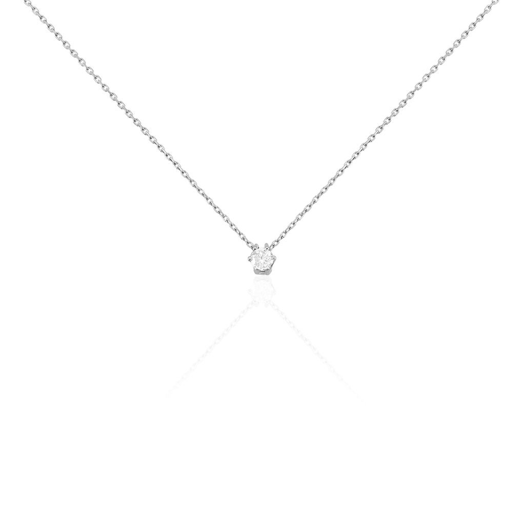 🦚 Damen Collier Weißgold 375 Diamant 0,2ct Rome, Collier mit Stein
